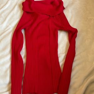 BRAND NEW Red Scoop neck sweater, size medium